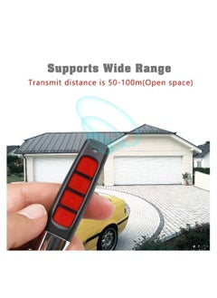 KASTWAVE 2Pcs Garage Door Opener Remote, 433Mhz Gate Remote Control, 4 Buttons Universal Cloning Remote Control Key Fob 433mhz for Garage Door, Black  - Image 2