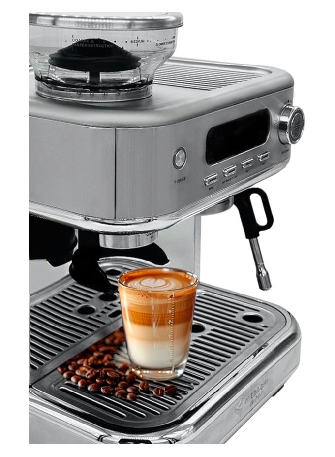 MEBASHI Commercial Coffee Machine with CF Grinder, 2.3L Capacity, 15 Bar Pressure, Stainless Steel (ME-CCM2052)(1770W) - Image 3