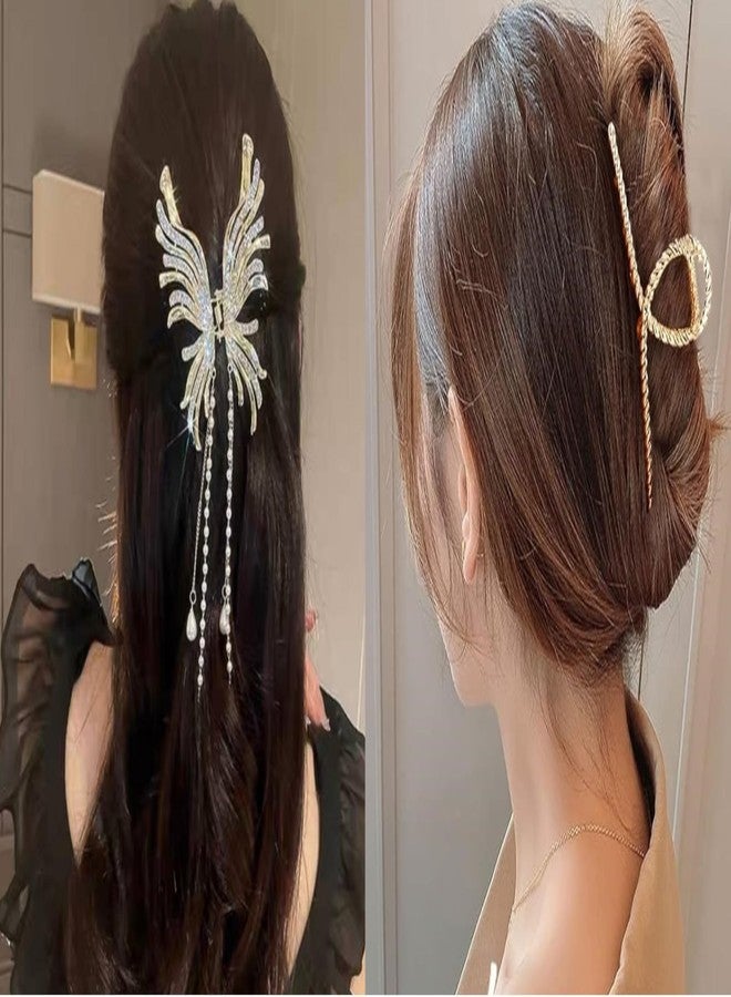 RHOSYN HAIR ACCESSORIES 2 Pieces Large Claw Clips For Thick Heavy Hair Nonslip Clutchers Barrettes Ponytail Holder Wide-open Hair Clips for Women Girls - Feel Free With Latest Clip - Image 1