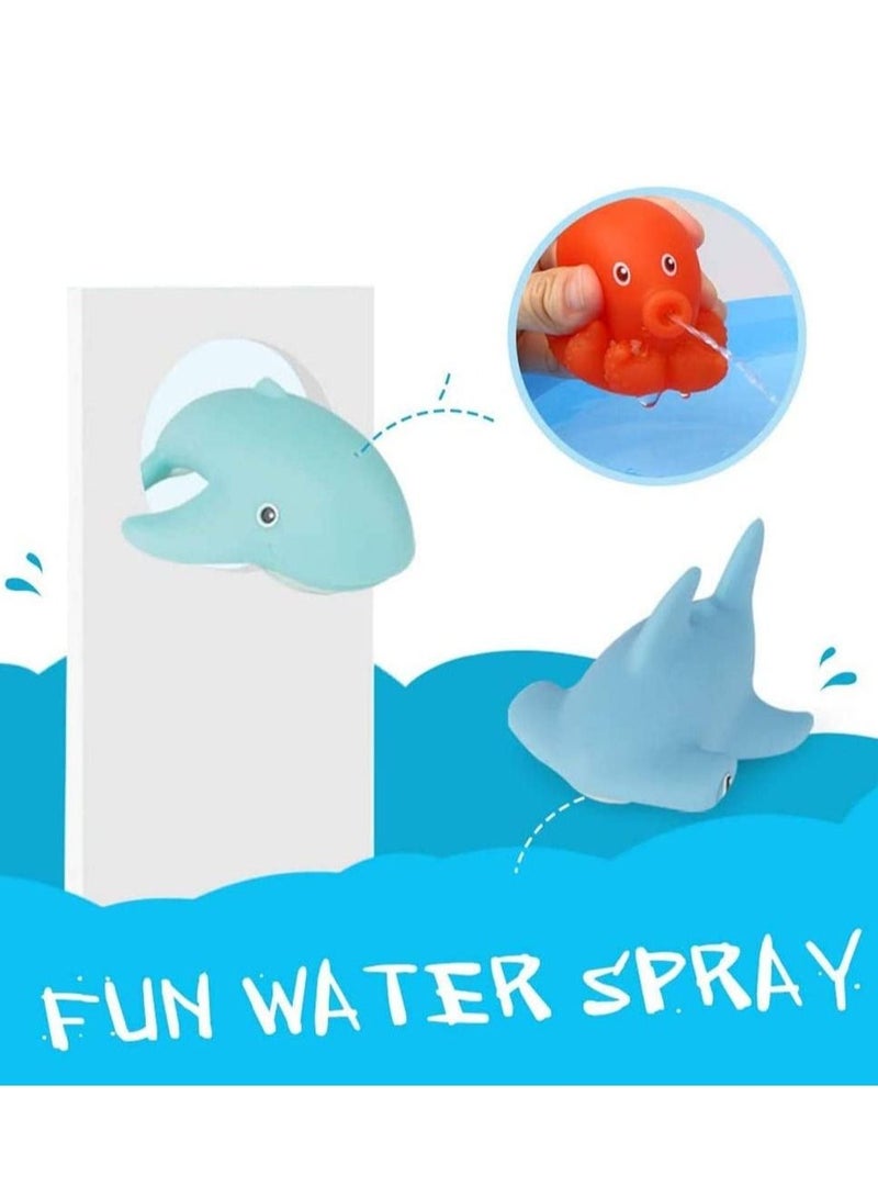 YelaJoy 7Pcs Baby Bath Toys with Spray, Sounds, Color Changing Toddler Bathtub Toys - Image 5