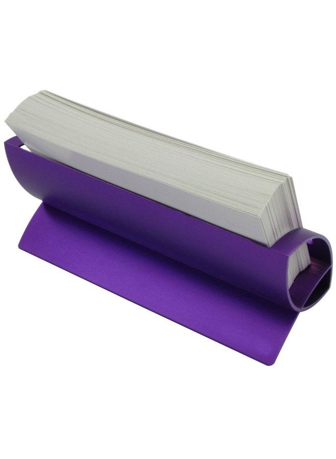 CellCase Desktop Innovative/Creative Q Shape Stainless Steel Business Name Card Holder (Purple) - Image 4