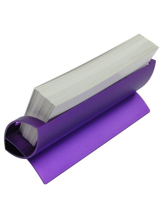 CellCase Desktop Innovative/Creative Q Shape Stainless Steel Business Name Card Holder (Purple) - Image 3