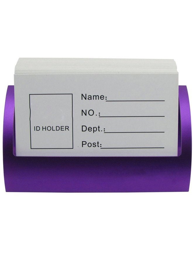 CellCase Desktop Innovative/Creative Q Shape Stainless Steel Business Name Card Holder (Purple) - Image 2