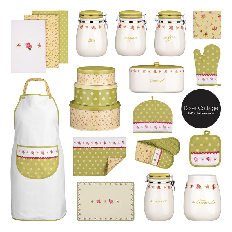 Premier Housewares Rose Print, Cottage Storage Tins, Multi color, H9 x W20 x D20cm (Pack of 3) - Image 2