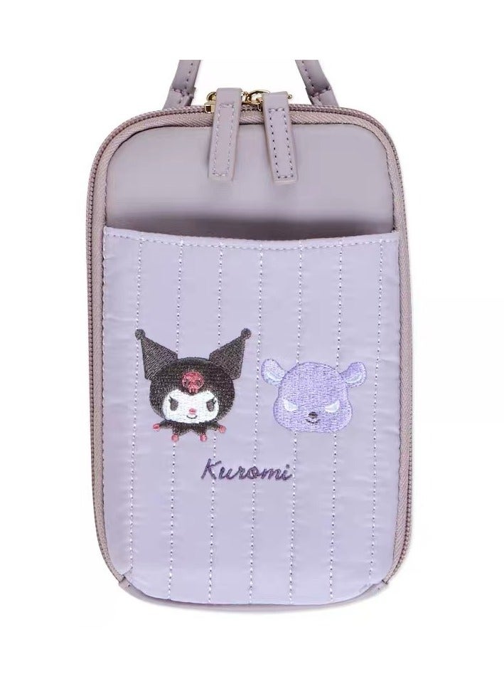 general Embroidered Sanrio Crossbody Bag Layered Clutch Multi-function Tissue Bag Card Holder Mobile Phone Bag - Image 1