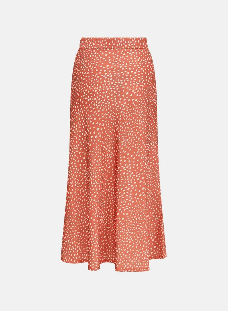 Needs No Label  Pink Animal Satin Midi Skirt for Women | Best Price UAE