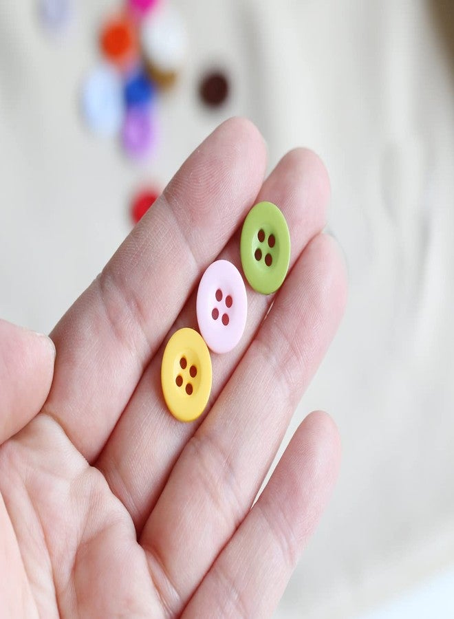 GANSSIA 555pcs 1/2 Inch (12.5mm) Small Size Round 4 Holes Buttons 15 Colors Assorted Resin Button for Sewing Blouse or DIY Crafts Projects Scrapbooking (Each Color 37pcs) - Image 3