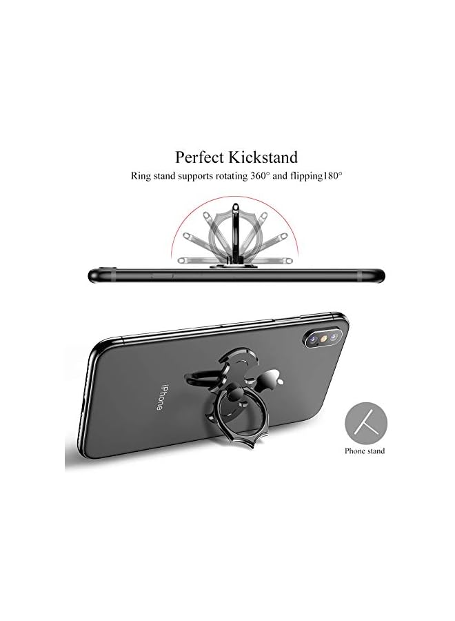 S-TOP Finger Ring Holder,360° Rotation Metal Stand Finger Grip Kickstand, Anti-Drop Finger Holder for Most Devices & Cellphone - Image 2