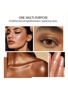 Ushas Highlight Contour Stick 2 in 1 Dualended Makeup Shading Stick MultiColor Concealer Shadow Pen 3D Body Face Brightens Shades Pencil Contour Concealer Highlighter Stick#02  - Image 3
