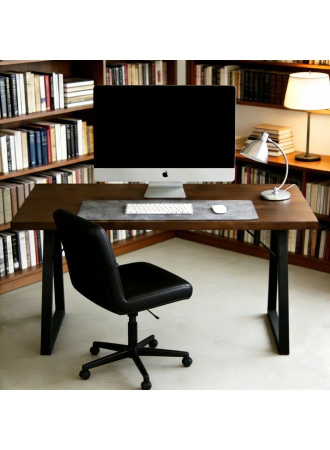 طاولة طعام خشبية ، خشب صلب أعلى مكتب الكمبيوتر مع إطار معدني أسود ثقيل ، طاولة مطبخ متعددة الوظائف طاولة الشاي للمكتب المنزلي ، غرفة طعام ، غرفة المعيشة (YN096A) - Image 4