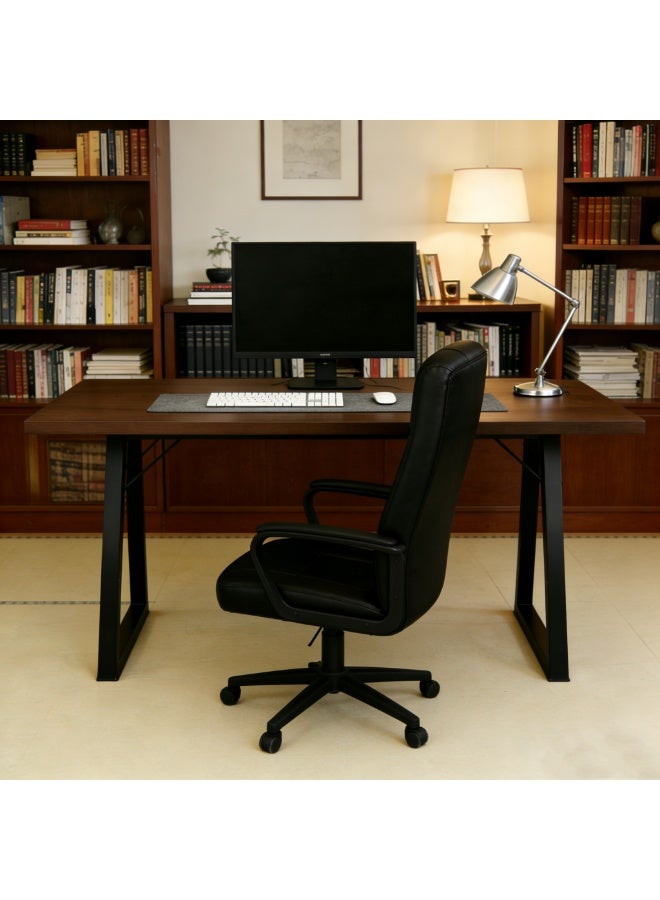 طاولة طعام خشبية ، خشب صلب أعلى مكتب الكمبيوتر مع إطار معدني أسود ثقيل ، طاولة مطبخ متعددة الوظائف طاولة الشاي للمكتب المنزلي ، غرفة طعام ، غرفة المعيشة (YN096A) - Image 5