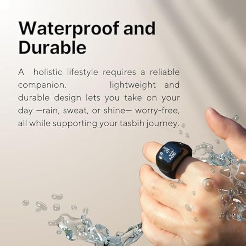 أنكوفو Smart Ring,Smart tasbih ring,Muslim Prayer,Counter,Prayer timing reminder,OLED display,IPX67 Waterproof,Includes a charging compartment,3 interchangeable rings - Image 3
