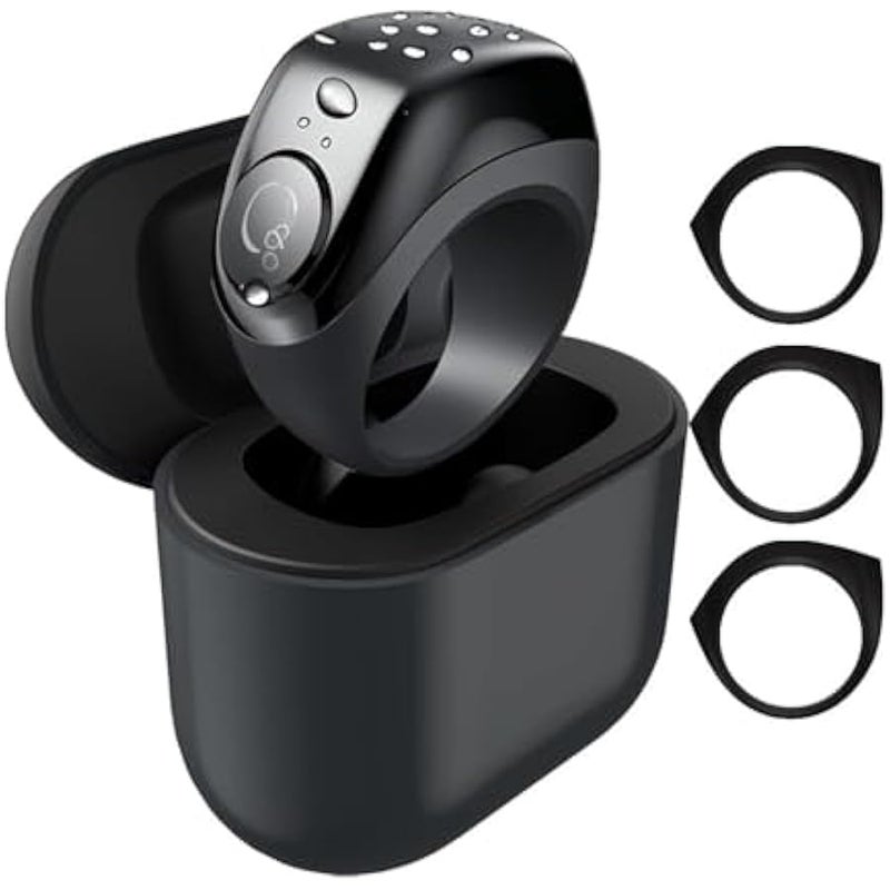 أنكوفو Smart Ring,Smart tasbih ring,Muslim Prayer,Counter,Prayer timing reminder,OLED display,IPX67 Waterproof,Includes a charging compartment,3 interchangeable rings - Image 1