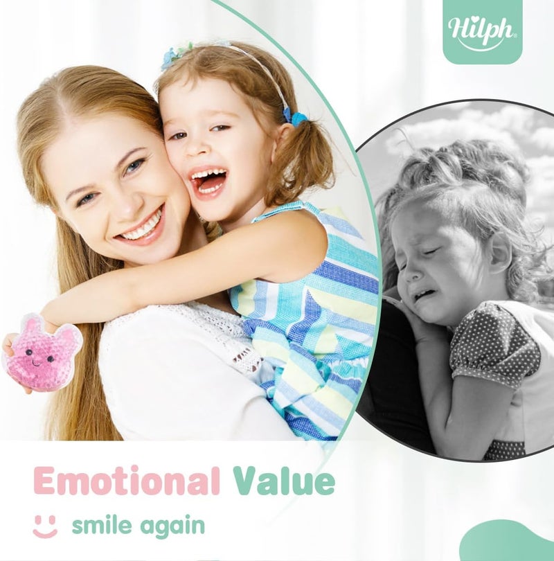 Hilph حزم ثلج للأطفال للإصابات قابلة لإعادة الاستخدام حزم ثلج للأطفال ضاغط ساخن وبارد للإصابات وتخفيف الألم من الكدمات والجروح 3 أرانب - Image 4