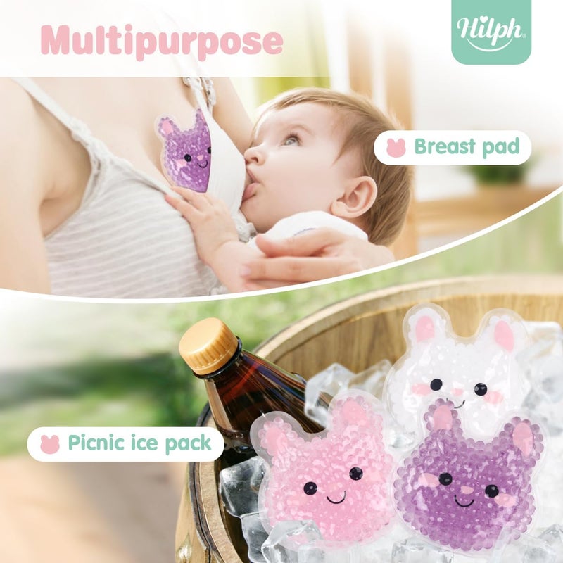 Hilph حزم ثلج للأطفال للإصابات قابلة لإعادة الاستخدام حزم ثلج للأطفال ضاغط ساخن وبارد للإصابات وتخفيف الألم من الكدمات والجروح 3 أرانب - Image 5