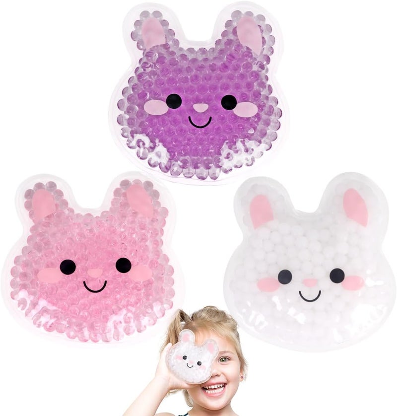 Hilph حزم ثلج للأطفال للإصابات قابلة لإعادة الاستخدام حزم ثلج للأطفال ضاغط ساخن وبارد للإصابات وتخفيف الألم من الكدمات والجروح 3 أرانب - Image 1