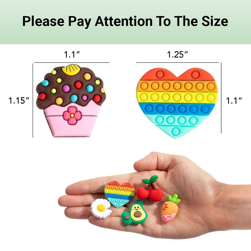 Kawn ®️ 30Pcs Clog Slippers Shoe Charms Cute Cartoon Casual Clog Slipper Charms For Girls Aesthetic Shoe Decoration Charms Rubber Charms For Clogs Bracelet Wristband Decoration Charms - Image 4