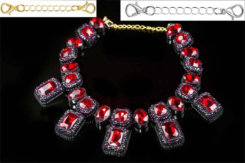 DIY Crafts 10x Pcs, Gold & Silver, Chain Extender Jewelry Necklace Lobster Clasps | Closures for Necklace Bracelet(10x Pcs, Gold & Silver)