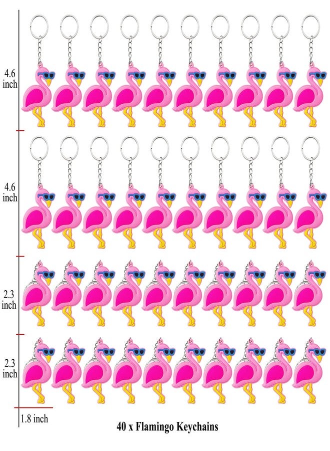 Elecrainbow 40 Pack Pink Flamingo Keyring Pack Party Favor for Flamingo Lover, Hawaiian Tropical Luau Summer Beach Party, Baby Shower, Birthday, Never Forget How Flamazing You Are Party - Image 2