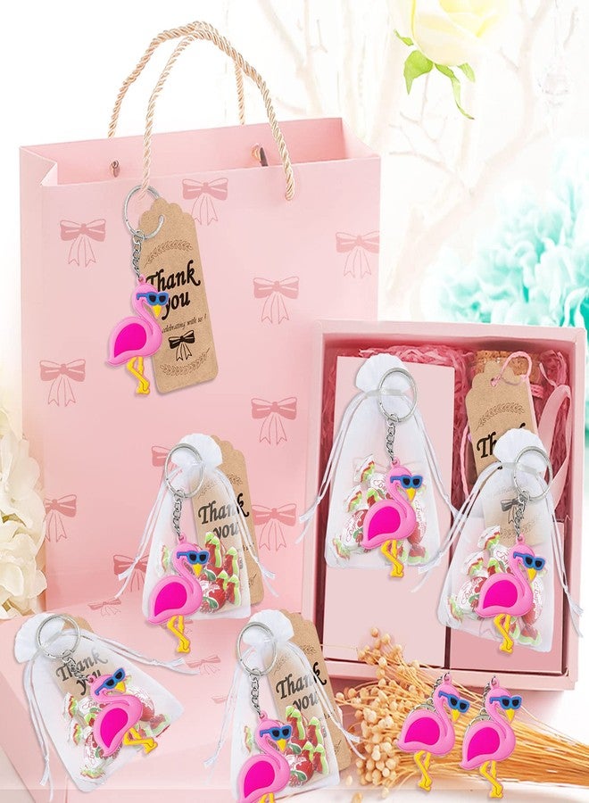 Elecrainbow 40 Pack Pink Flamingo Keyring Pack Party Favor for Flamingo Lover, Hawaiian Tropical Luau Summer Beach Party, Baby Shower, Birthday, Never Forget How Flamazing You Are Party - Image 3