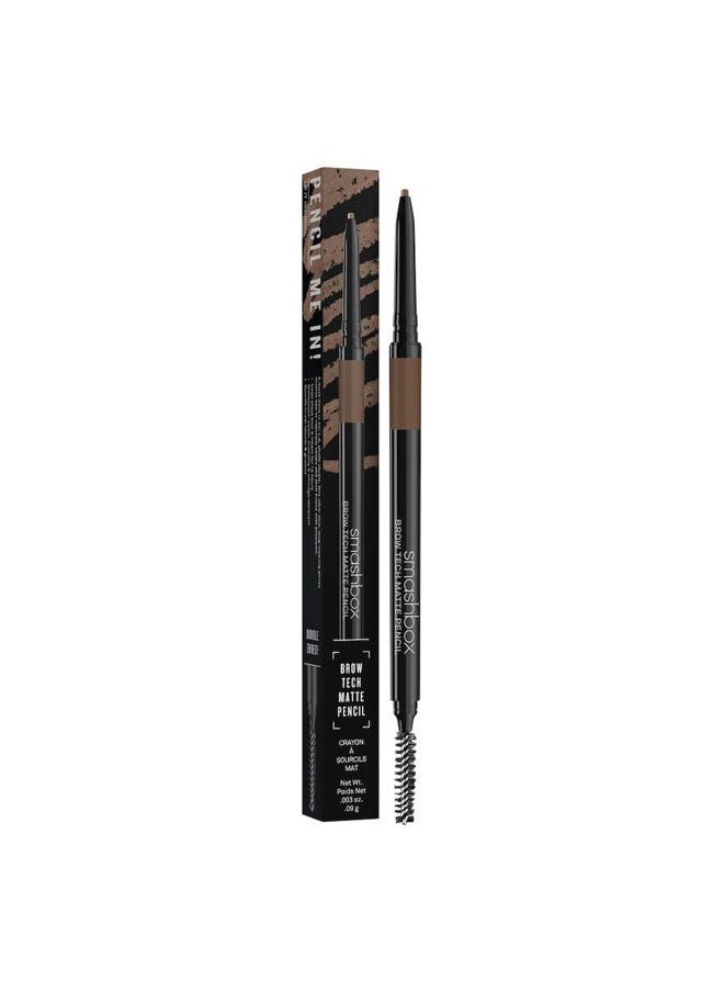 SmashBox Brow Tech Matte Eye Brow Pencil | Waterproof, Smudge Proof + Long Lasting with Spoolie Brush, Taupe  - Image 3
