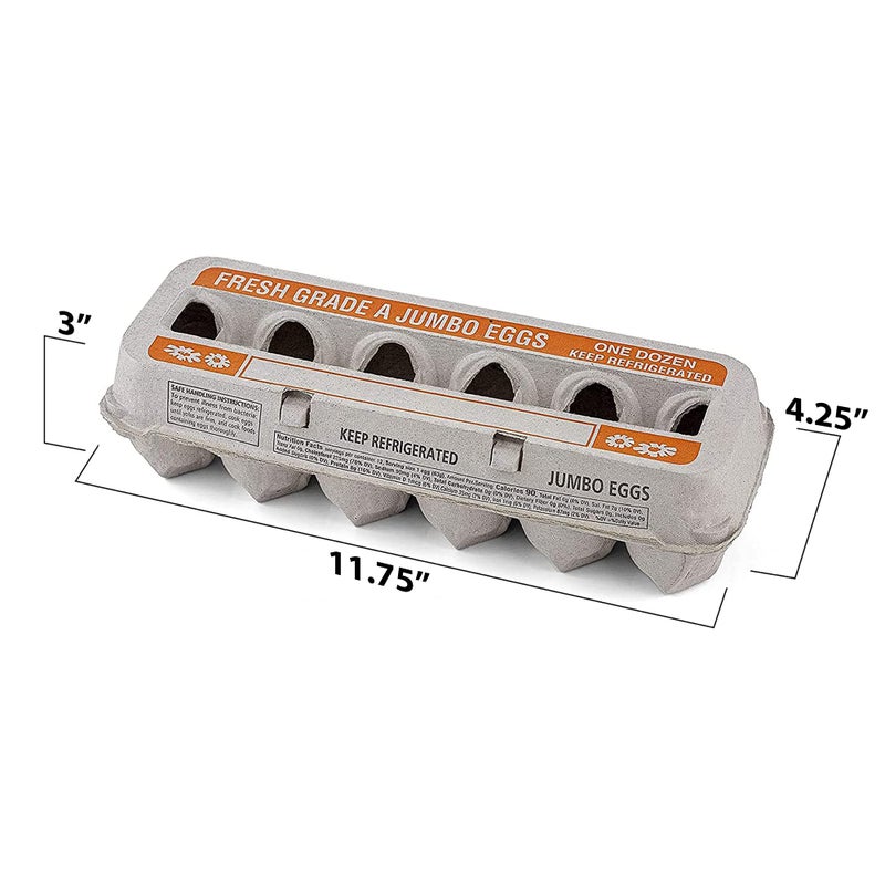 MT Products كرتون بيض جامبو يحمل 12 بيضة مطبوع من اللب الطبيعي - 1 دزينة كبيرة - مادة قوية ومتينة مثالية لتخزين البيض الإضافي - من منتجات MT (15 كرتون) - صنع في الولايات المتحدة الأمريكية - Image 4