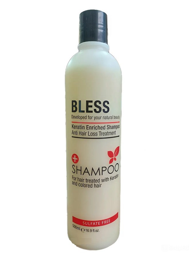 Bless Sulfate Free Shampoo For hair treated with keratin and colored hair 500ml  - Image 1