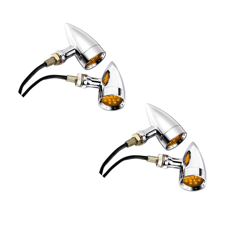 2 Pairs Motorcycle Modified 12V Light Retro Motorbike Indicator Turn Lights - Image 1