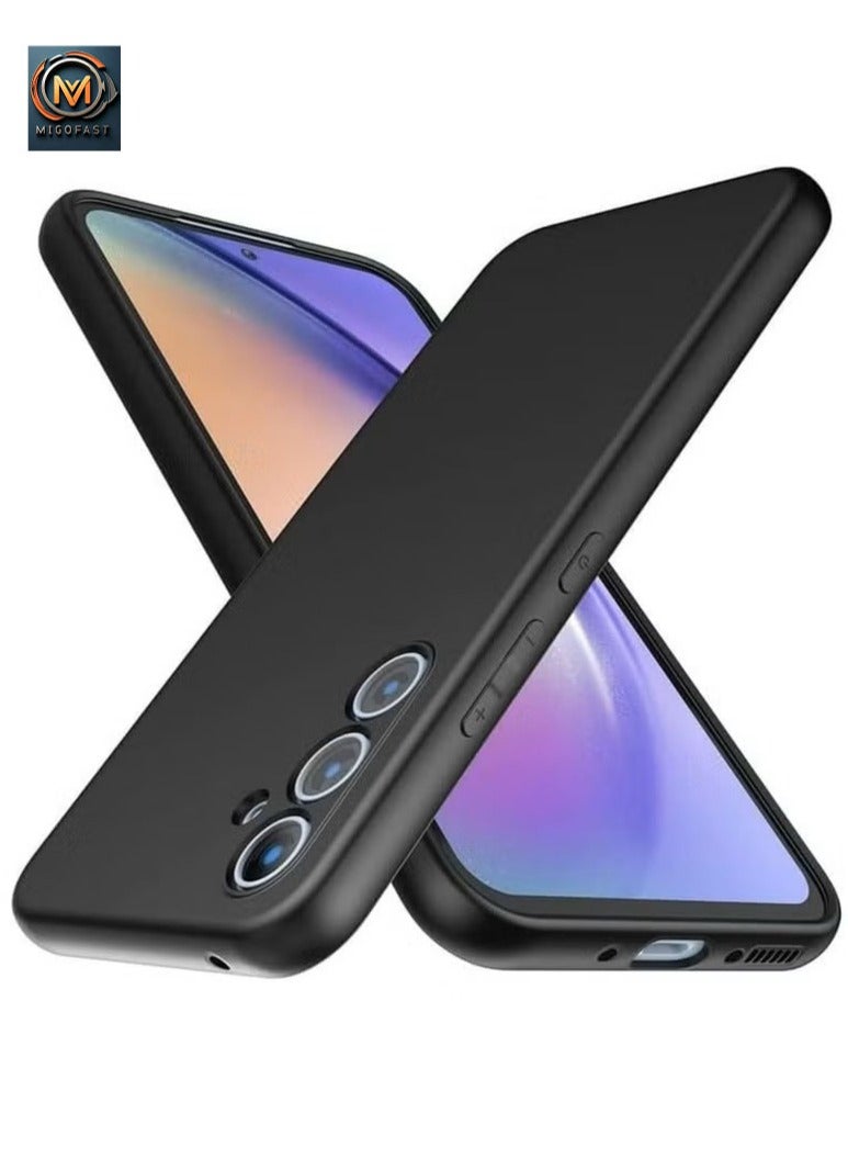 MIGOFAST Samsung Galaxy A17 5G Case Jelly Cover Soft Silicone Slim fit TPU Case Light weight Back Cover Matte Finish Shockproof Gelly Cover Anti fingerprint Case Designed For Samsung Galaxy A17 5G (Black) - Image 1