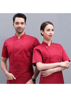 NIBEMINENT Pure White Chef Costume Cook Jacket High End Male Chef's Shirt Short Sleeve Restaurant Uniform Barber Shop Workwear Overalls  - Image 1