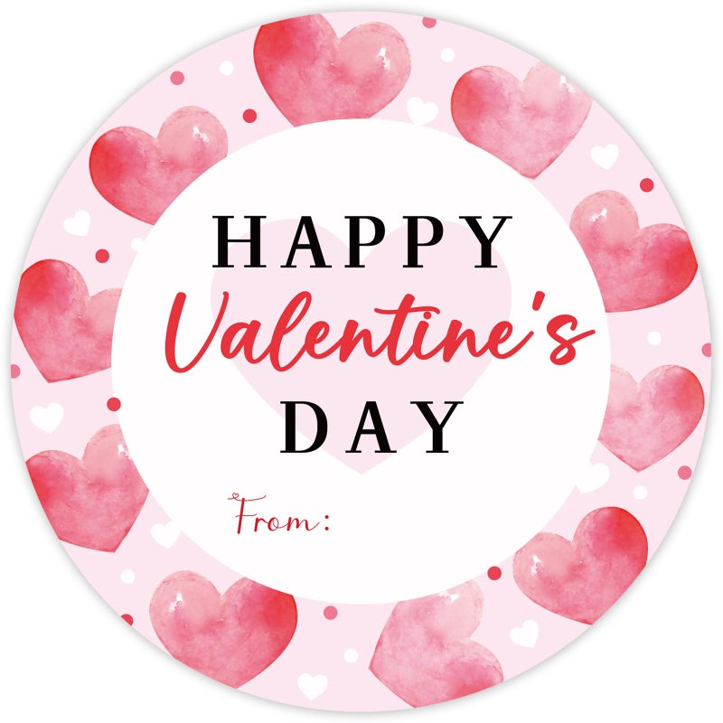 Yewfold Happy Valentines Day Stickers,2 Inch Round 60Pcs Valentines Day Stickers for Gift Wrapping, Envelopes, Cards, DIY Crafts (Heart) - Image 1
