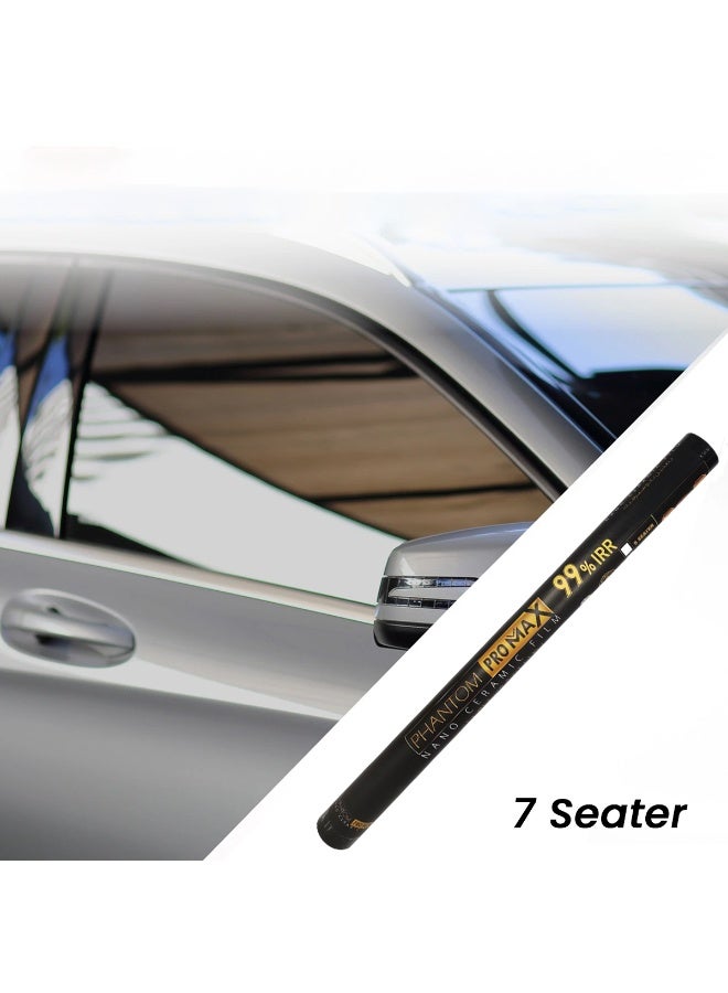 فانتوم فيلم تظليل نوافذ السيارات Phantom Pro Max Nano Ceramic لـ 7 مقاعد، عزل حراري بنسبة 99% ضد الأشعة فوق البنفسجية والداخلية، 70% 35% 20% ظلال، فيلم حماية من الحرارة طويل الأمد للنوافذ الأمامية والخلفية والجانبية، مجموعة تظليل كاملة سهلة التركيب - Image 5