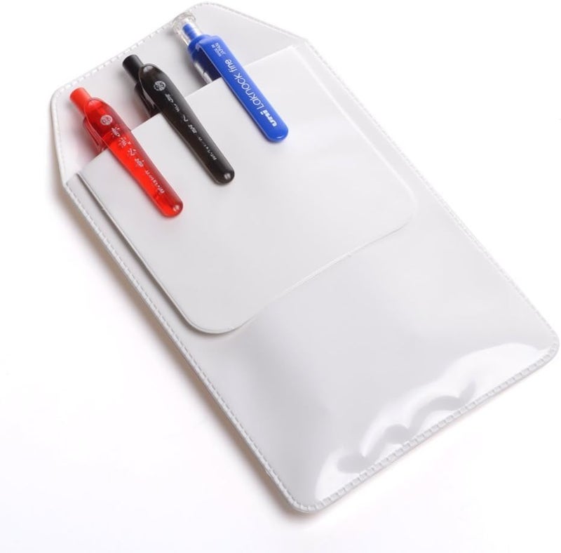 Armear 5 PCS White Pocket Protector for Pen Leaks - Heavy Duty Pen Holder Pouch for Shirts/Pants/Lab Coats, Pencil Pocket Holder for School Office Hospital Supplies - Image 1