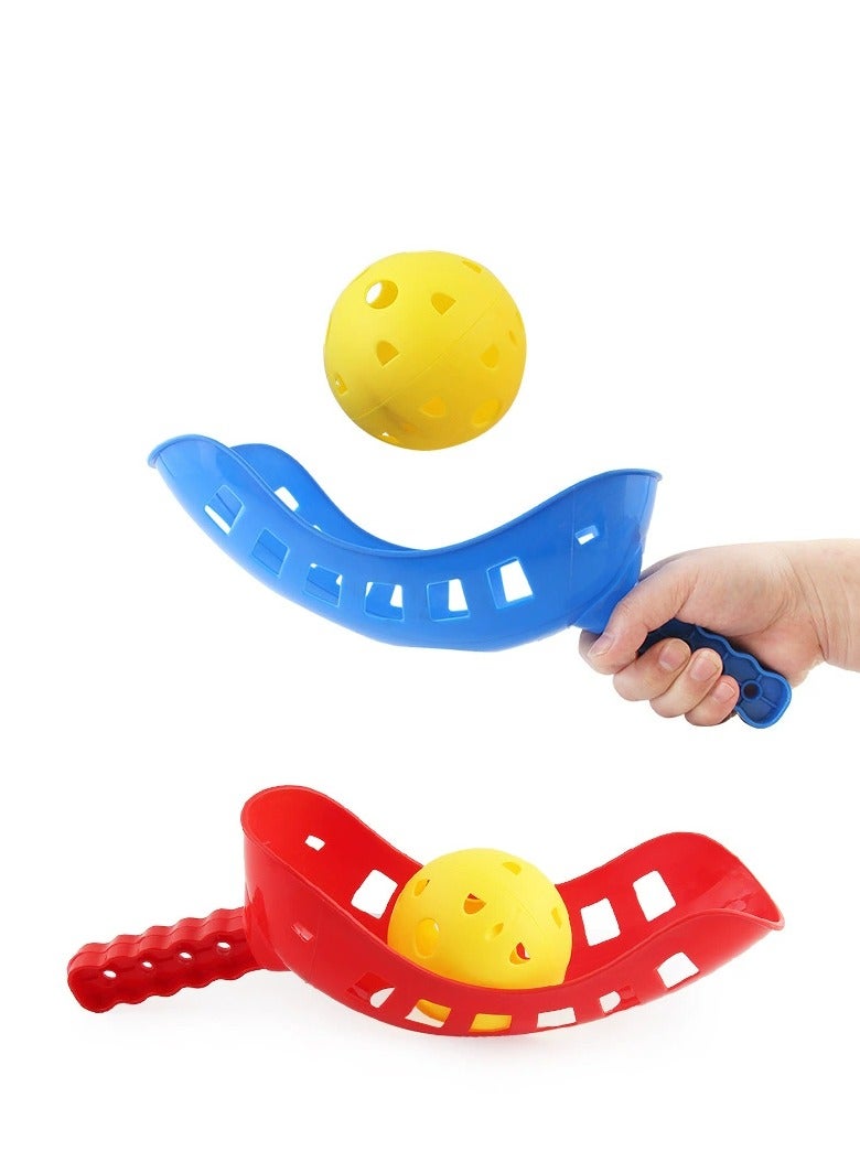 Scoop Ball Game Scoop and Ball Toss Set Toss Catch Game Toy Lacrosse Racket Game with Storage Bag, 2 Scoops and 1 Balls  - Image 1