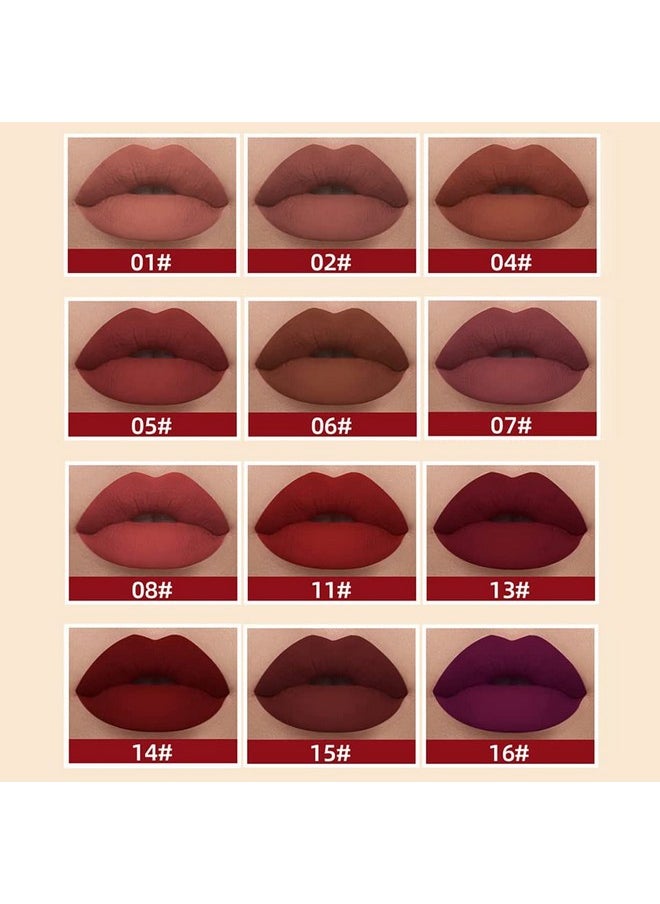 Pakivs Pakivs 12Pcs Matte Liquid Lipstick Set, Dark Bright Red 24-hour Lip Gloss Kit Long-Lasting Waterproof Lip Stain Non-Stick Cup Not Lipgloss Set for Women  - Image 5