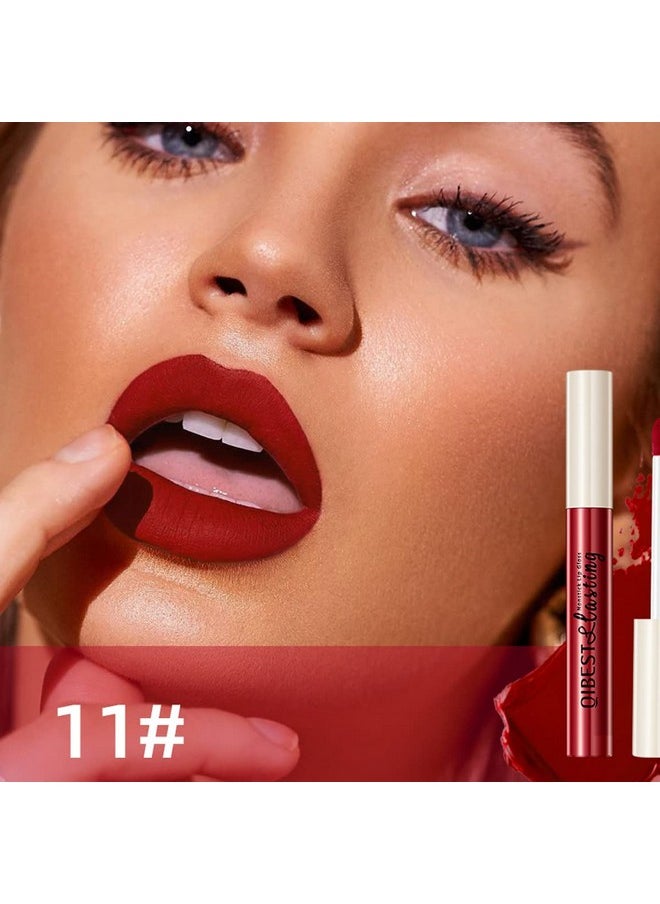 Pakivs Pakivs 12Pcs Matte Liquid Lipstick Set, Dark Bright Red 24-hour Lip Gloss Kit Long-Lasting Waterproof Lip Stain Non-Stick Cup Not Lipgloss Set for Women  - Image 3