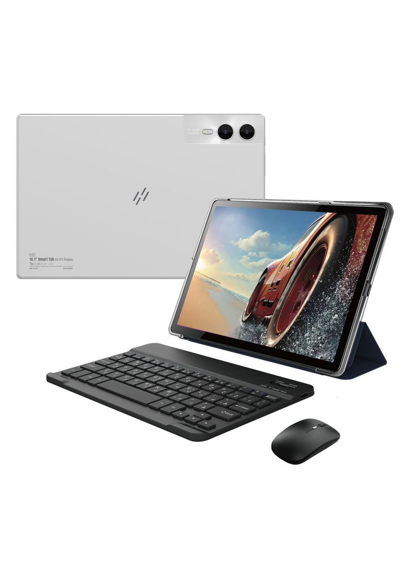 HEATZ 10.1 Inch 5G  Smart Android Kids Tablet  H10 RAM 8GB ROM 512GB  Dual-Sim 6000mAh  With Bluetooth Keyboard and Mouse Silver  - Image 1