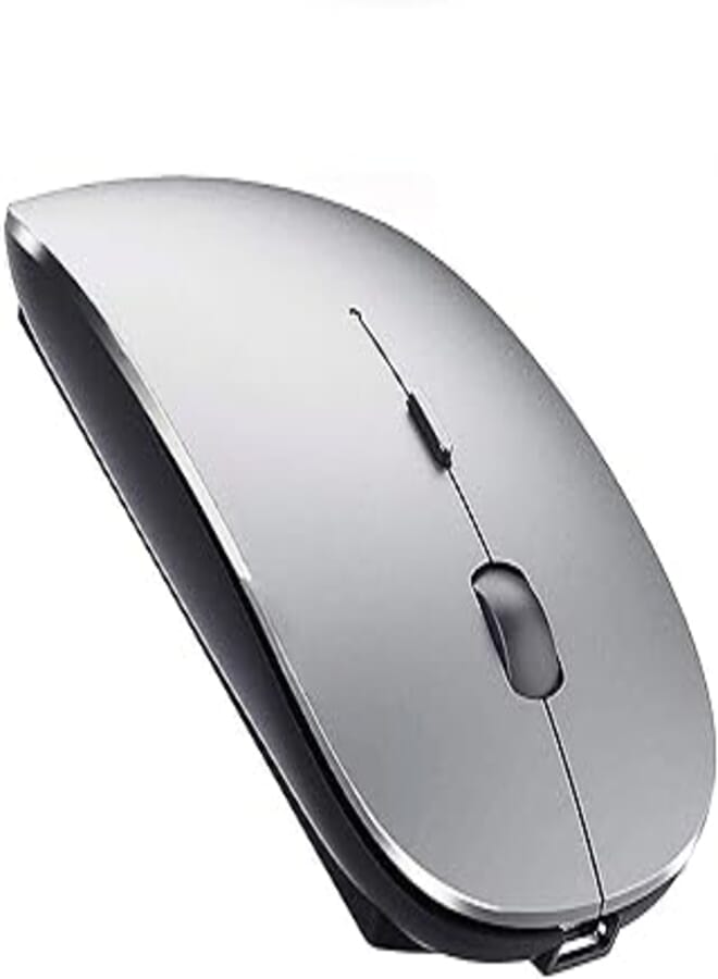 Ultra-Thin 2.4G Office Wireless Mouse Mute Charging Mouse Notebook Home Mouse with USB Receiver Compatible for Notebook, PC, Laptop, Computer, MacBook -GRAY