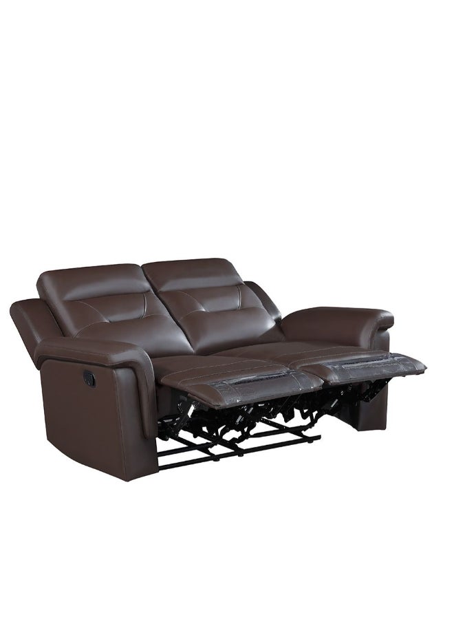 DANUBE HOME Nato 2-Seater Half Leather Recliner, Stylish Upholstered Two-Seater Sofa With Reclining Function, Modern Living Room Comfort & Durable Design  – Brown - Image 4