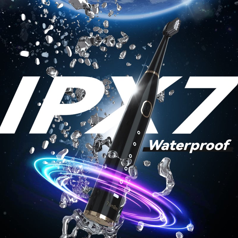 7AM2M Sonic Electric Toothbrush for Adults and Kids- High Power Rechargeable Toothbrushes with 8 Brush Heads,5 Adjustable Modes, Built-in 2-Minute Smart Timer,4 Hours Fast Charge for 30 Days(Black) - Image 5