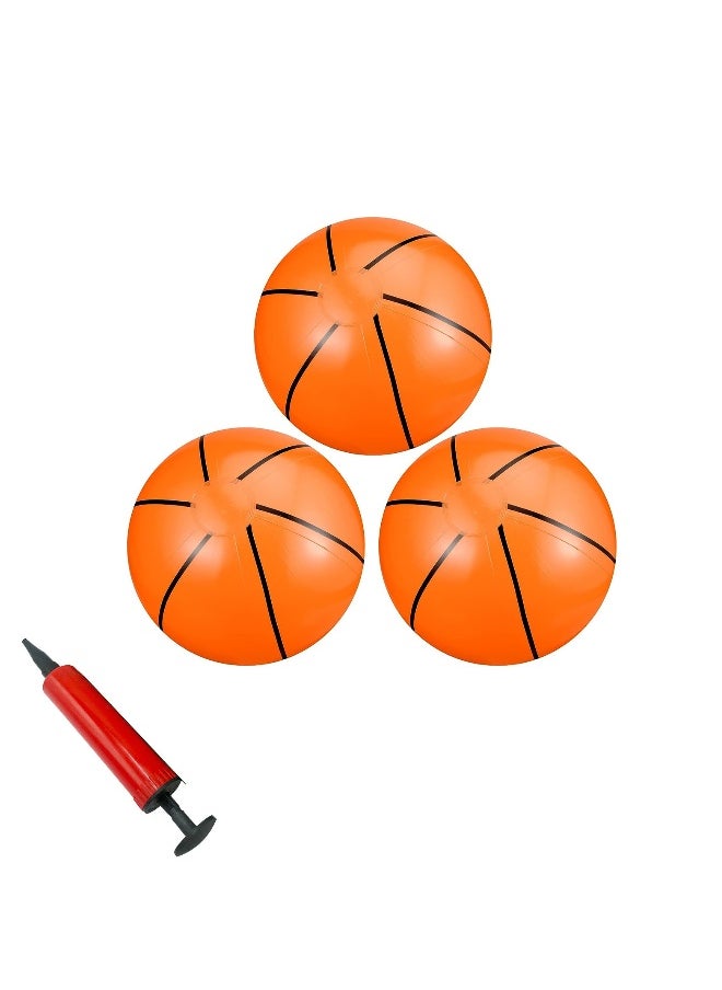 Generic 3 Pcs Inflatable Basketball Beach Balls, Perfect for Kids' Summer Fun, Pool Games, Parties and Outdoor Activities, 9.8 Inch  - Image 1