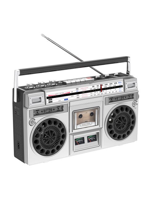 Retro portable cassette player radio USB flash drive Bluetooth multi-function tape player nostalgic recorder cross-border silver (domestic)