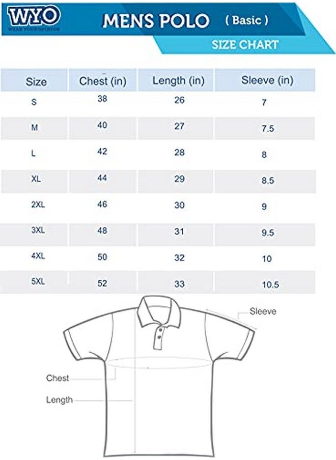 وير يور أوبينين - قميص بولو رجالي بأكمام نصفية وياقة وياقة بولو من Wear Your Opinion (زيتوني، كبير) - Image 1