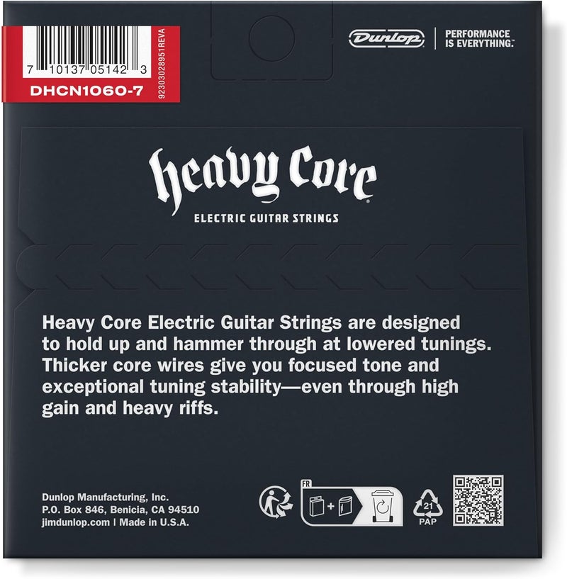 Dunlop Heavy Core Electric Guitar Strings 7-String Set Nickel Wound 0.10-0.60 - Image 2
