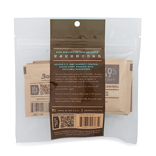 Boveda 49% Two-Way Humidity Control Packs for Music Bows & Small Woodwinds – Size 8 – 10 Pack – Moisture Absorbers for Small Instrument Cases – Humidifier Packs – Hydration Packets in Resealable Bag - Image 2
