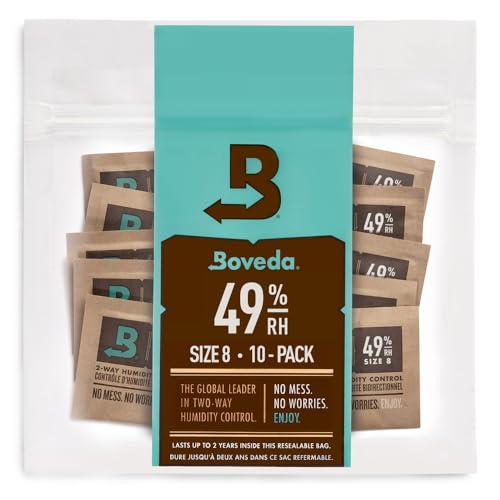 Boveda 49% Two-Way Humidity Control Packs for Music Bows & Small Woodwinds – Size 8 – 10 Pack – Moisture Absorbers for Small Instrument Cases – Humidifier Packs – Hydration Packets in Resealable Bag - Image 1