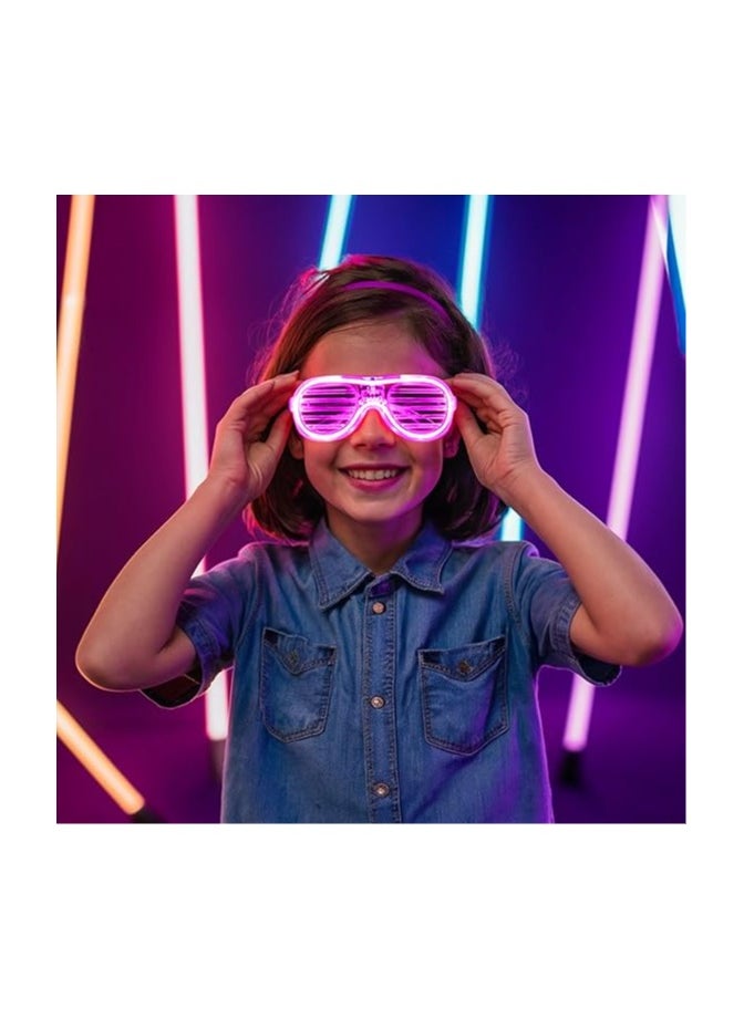 Bukela 5 Pack LED Glow in the Dark Glasses - Light Up Shutter Shades for Neon Parties, Raves, and More  - Image 3