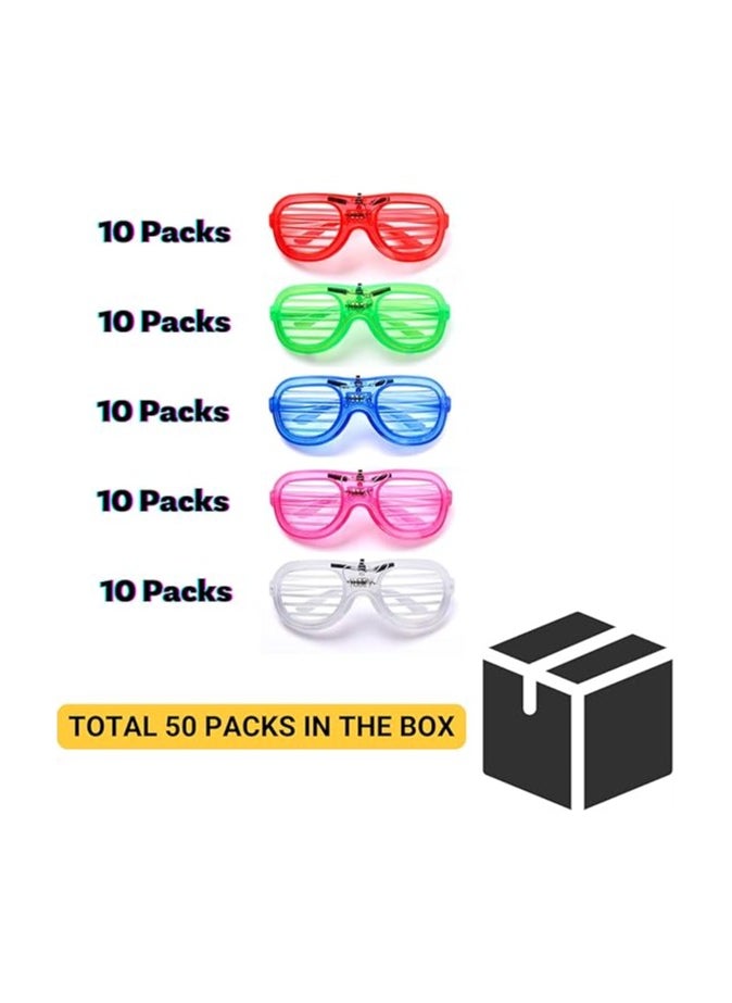 Bukela 5 Pack LED Glow in the Dark Glasses - Light Up Shutter Shades for Neon Parties, Raves, and More  - Image 5
