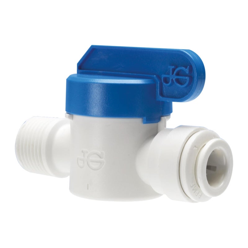 John Guest Speedfit 3/8 Inch OD x 3/8 Inch NPTF Male Shut-Off Valve, Push to Connect Plastic Plumbing Fitting, White, PPSV011223WP - Image 3