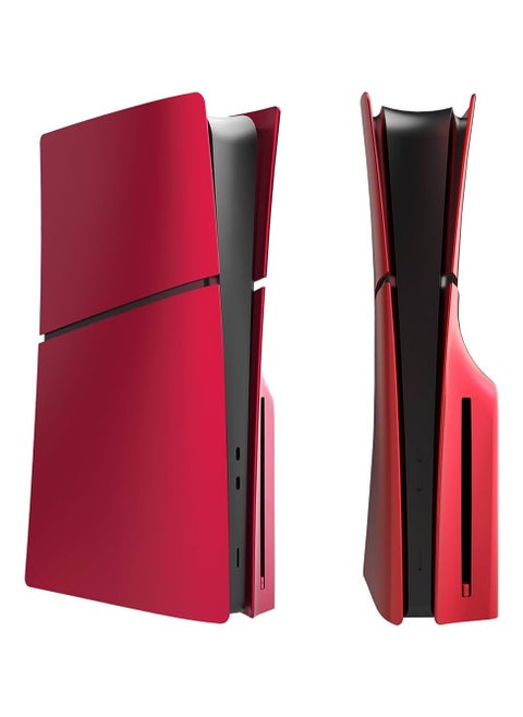 PS5 Slim Digital Edition Console Plates Case for PS5 Slim Optical Drive Replacement, Hard Anti-Drop Panel Shell Accessories (Red)